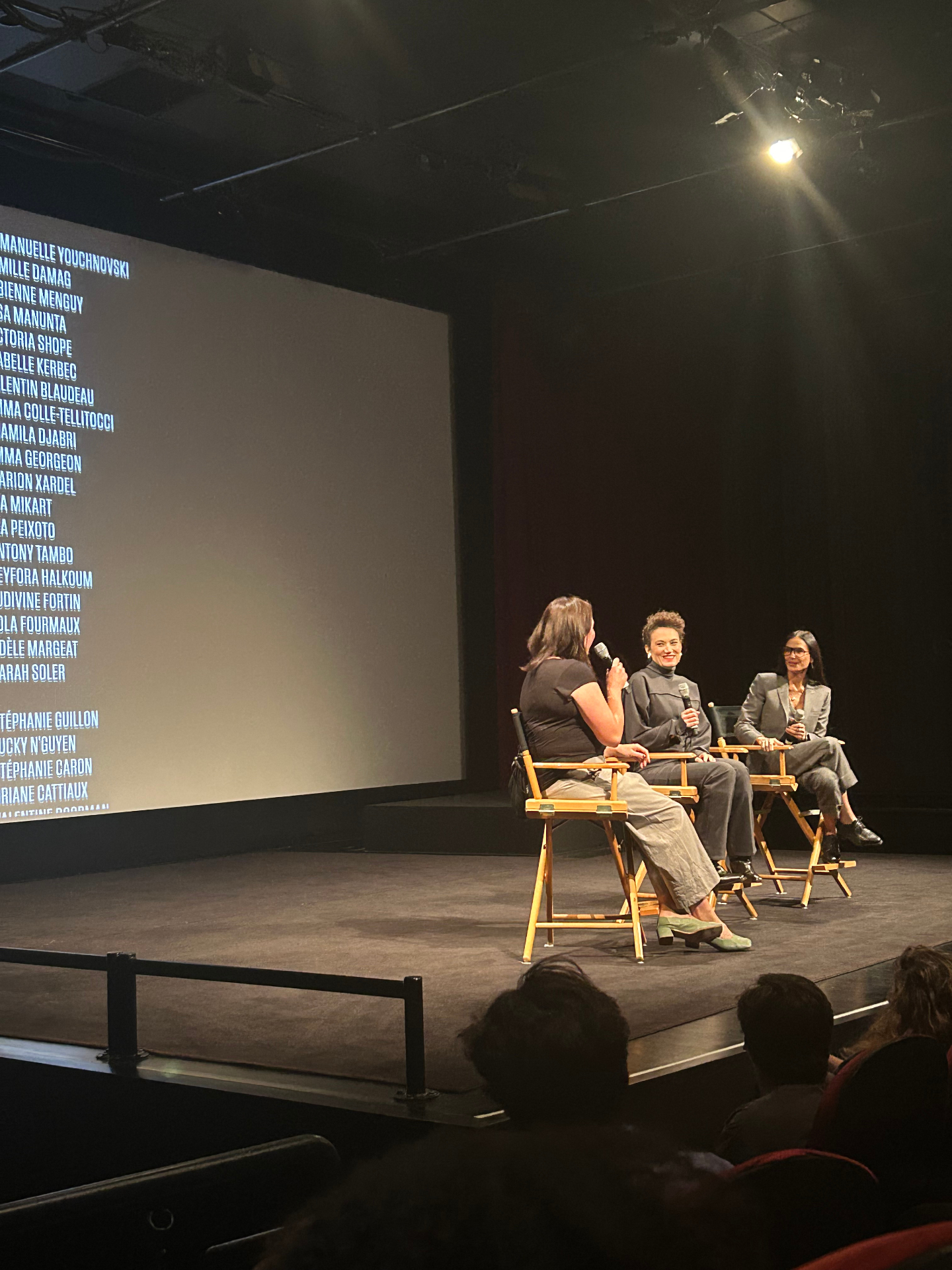 Post-screening Q&A on stage