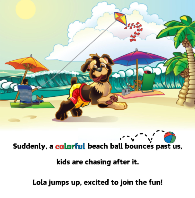Interior spread from the Adventures of Lola & Pop children's book